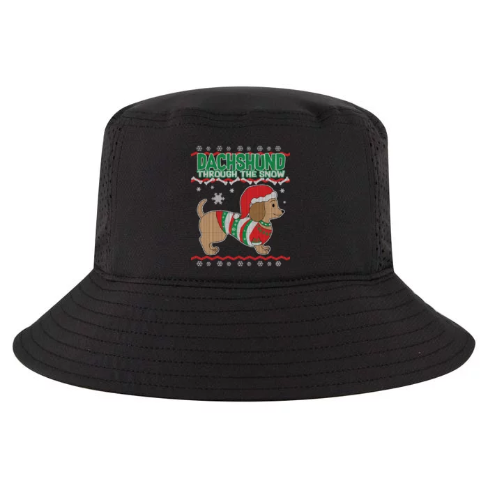 Dachshund Through The Snow Ugly Christmas Cool Comfort Performance Bucket Hat