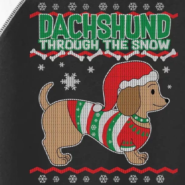 Dachshund Through The Snow Ugly Christmas Toddler Fine Jersey T-Shirt