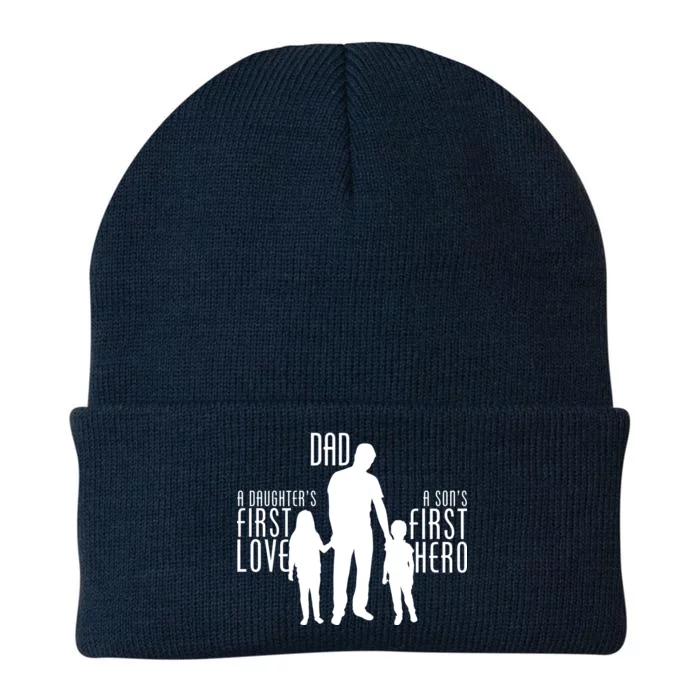 Dad A Son's First Hero Daughters First Love Knit Cap Winter Beanie