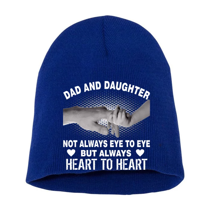 Dad And Daughter Always Heart To Heart Short Acrylic Beanie