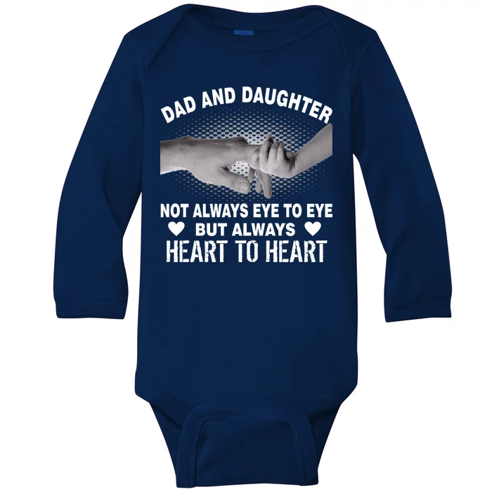 Dad And Daughter Always Heart To Heart Baby Long Sleeve Bodysuit