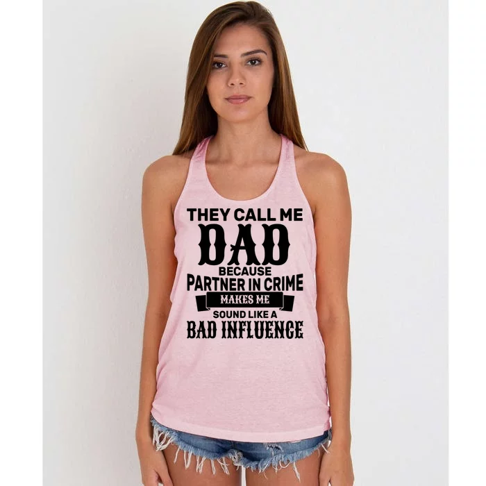 Dad Bad Influence Women's Knotted Racerback Tank