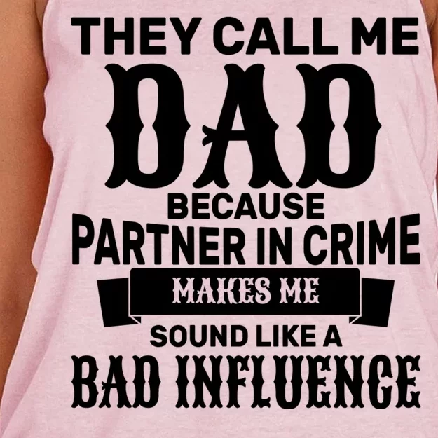 Dad Bad Influence Women's Knotted Racerback Tank