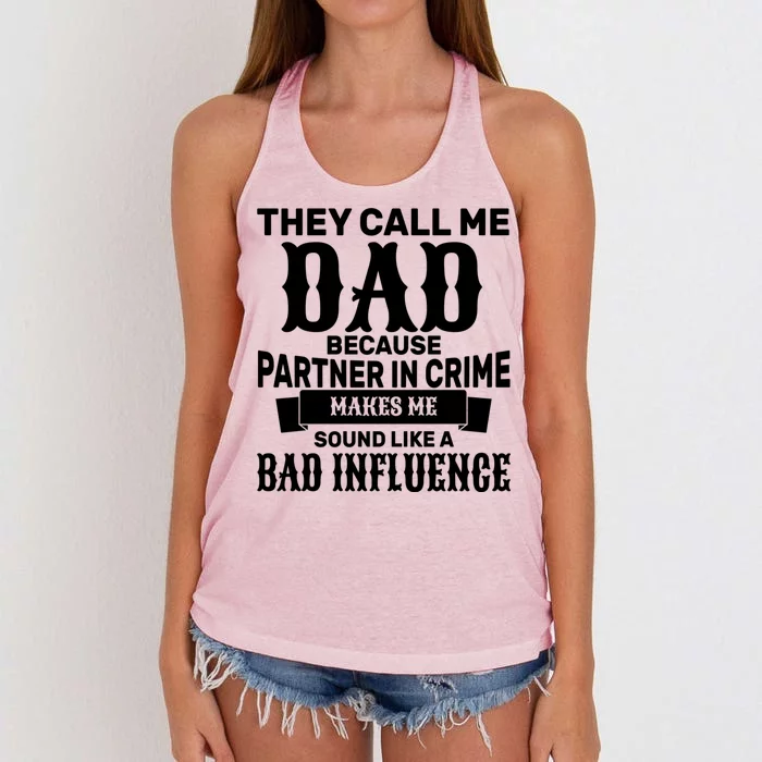 Dad Bad Influence Women's Knotted Racerback Tank