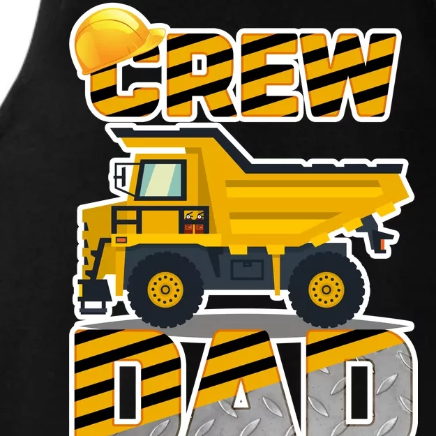 Dad Birthday Crew Construction Party Ladies Tri-Blend Wicking Tank