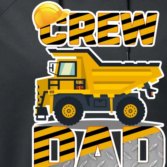 Dad Birthday Crew Construction Party Performance Fleece Hoodie