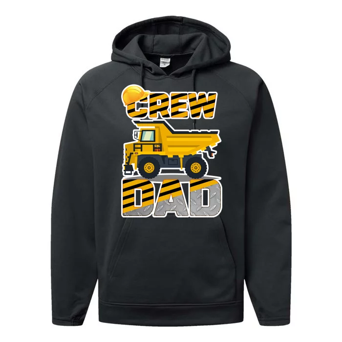 Dad Birthday Crew Construction Party Performance Fleece Hoodie