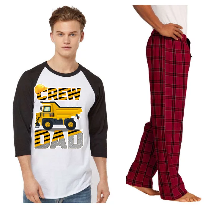 Dad Birthday Crew Construction Party Raglan Sleeve Pajama Set