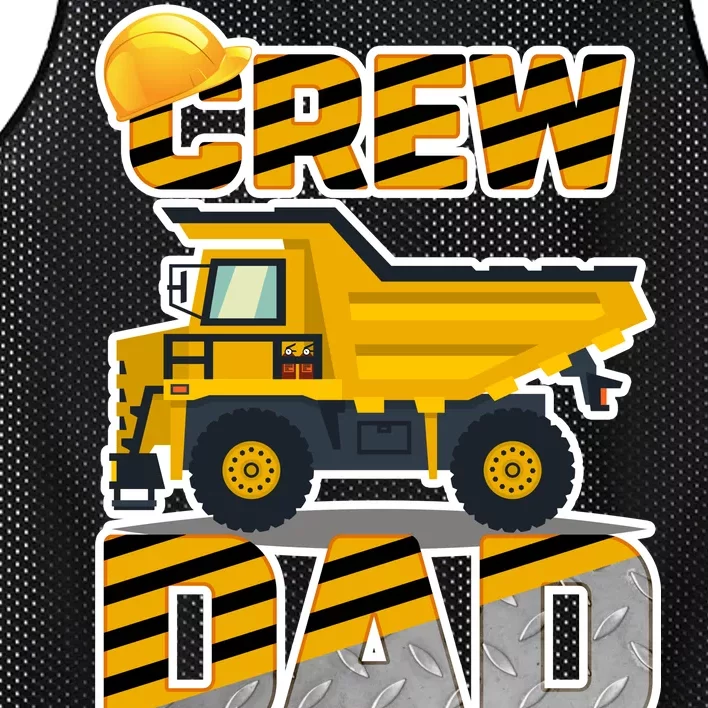 Dad Birthday Crew Construction Party Mesh Reversible Basketball Jersey Tank