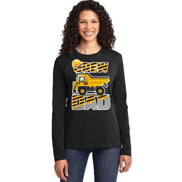 Dad Birthday Crew Construction Party Ladies Long Sleeve Shirt