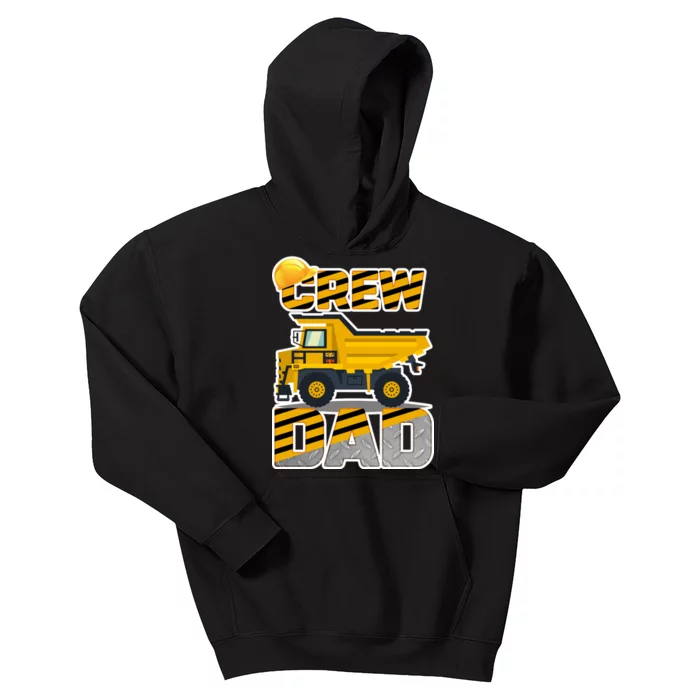 Dad Birthday Crew Construction Party Kids Hoodie