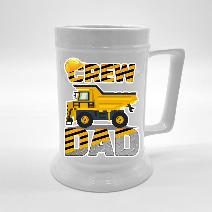 Dad Birthday Crew Construction Party Front & Back Beer Stein