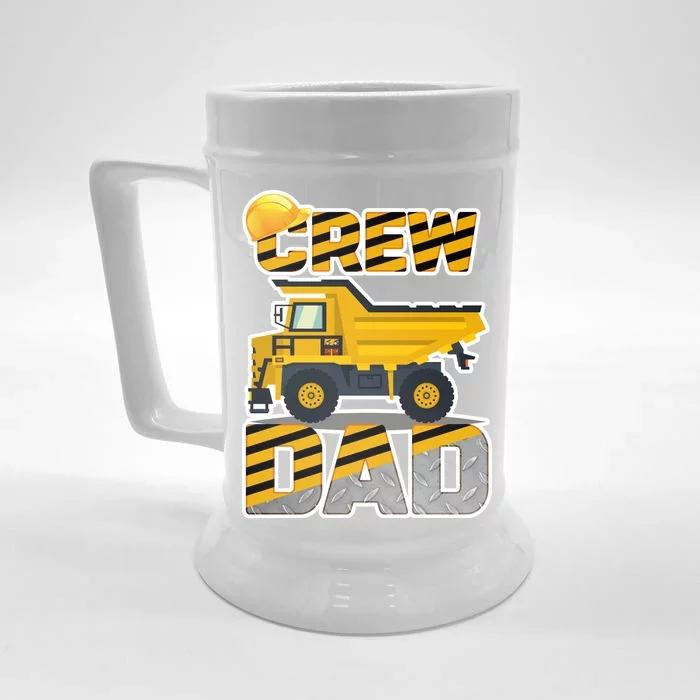 Dad Birthday Crew Construction Party Front & Back Beer Stein