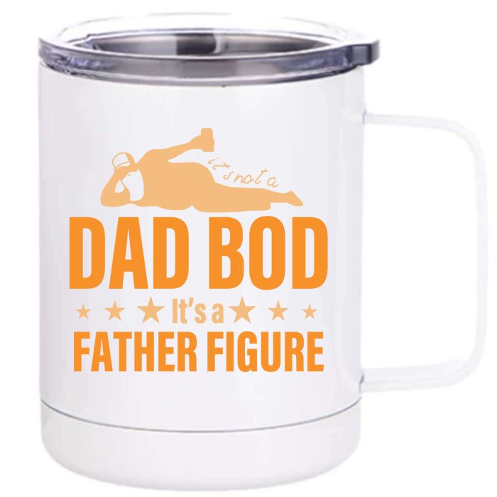 Dad Bod It's A Father Figure Funny Front & Back 12oz Stainless Steel Tumbler Cup