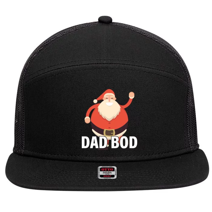 Dad Bod Santa Claus Christmas 7 Panel Mesh Trucker Snapback Hat