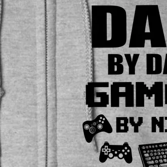 Dad By Day Gamer By Night Full Zip Hoodie