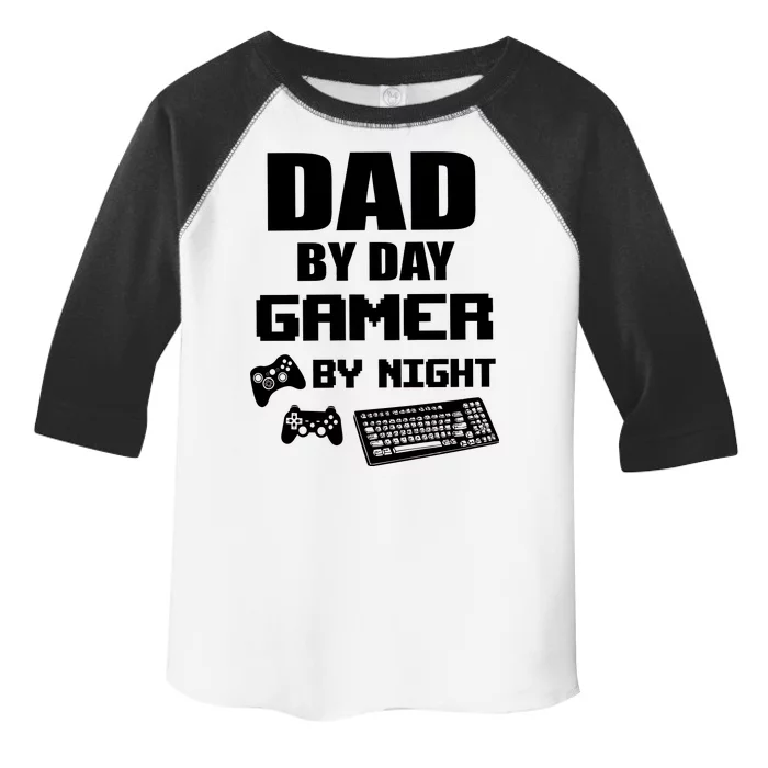 Dad By Day Gamer By Night Toddler Fine Jersey T-Shirt