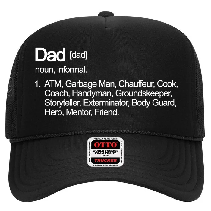 Dad Definition Of All Things High Crown Mesh Trucker Hat