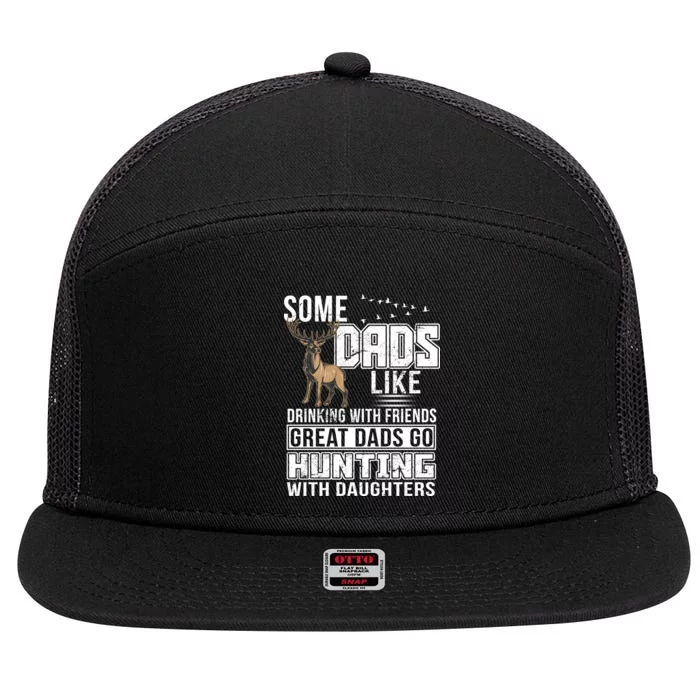 Dad Hunting With Daughters 7 Panel Mesh Trucker Snapback Hat