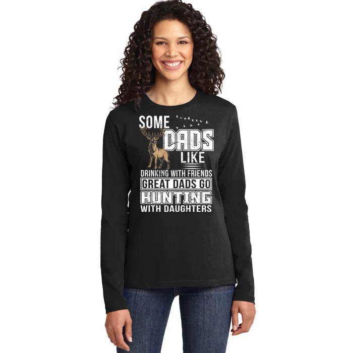 Dad Hunting With Daughters Ladies Long Sleeve Shirt