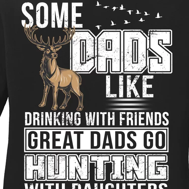 Dad Hunting With Daughters Ladies Long Sleeve Shirt