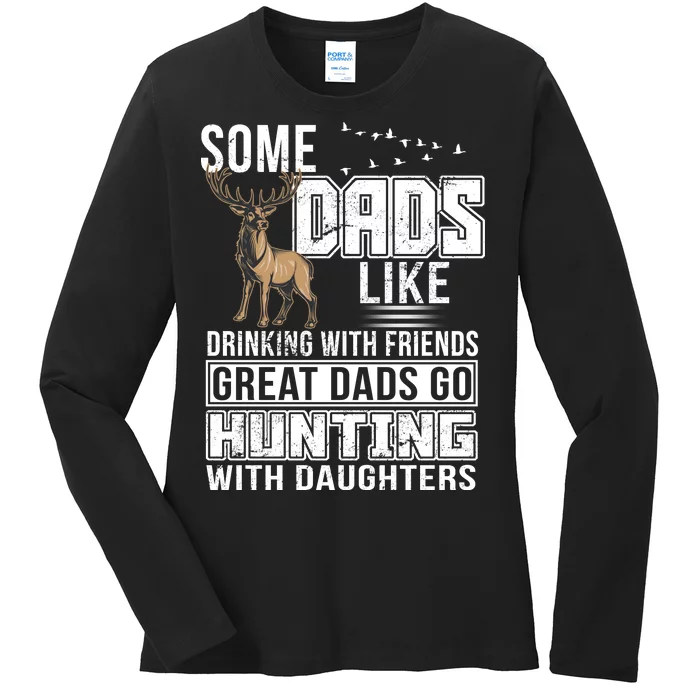 Dad Hunting With Daughters Ladies Long Sleeve Shirt