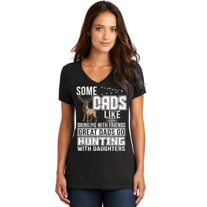 Dad Hunting With Daughters Women's V-Neck T-Shirt