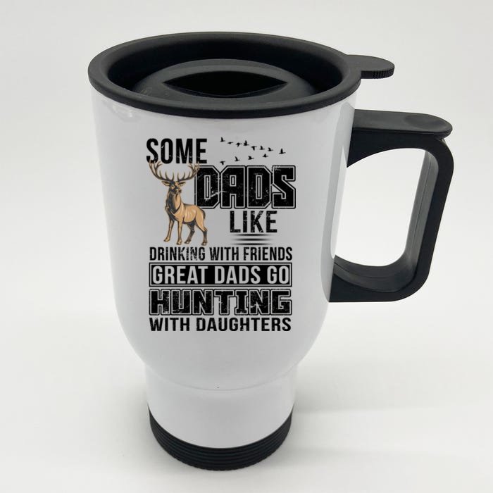 Dad Hunting With Daughters Front & Back Stainless Steel Travel Mug