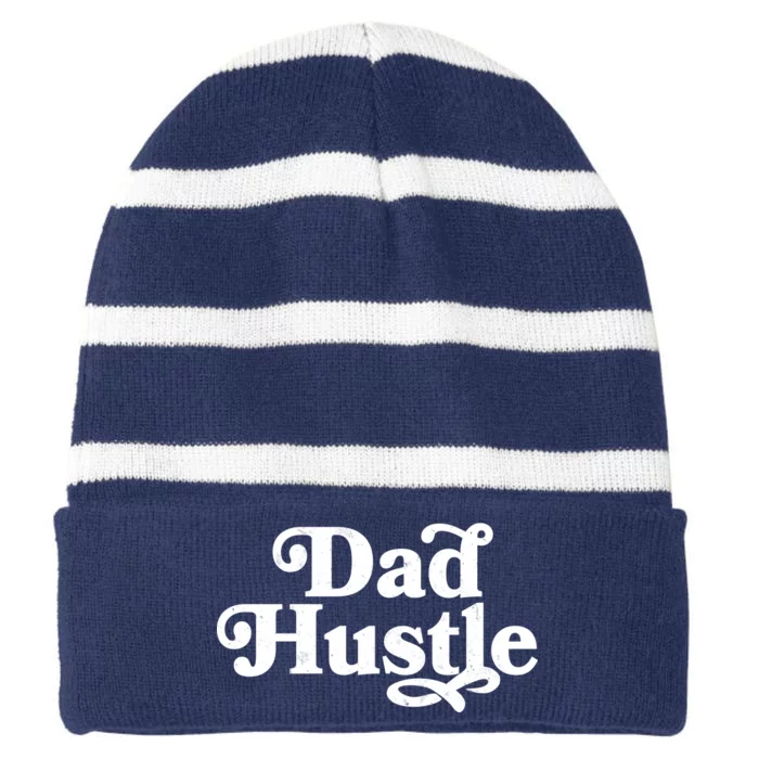 Dad Hustle Striped Beanie with Solid Band