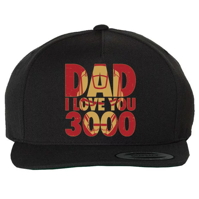 Dad I Love You 3000 Superhero Father's Day Wool Snapback Cap