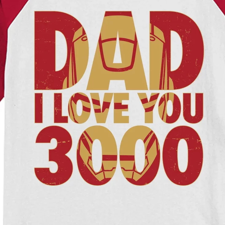 Dad I Love You 3000 Superhero Father's Day Kids Colorblock Raglan Jersey