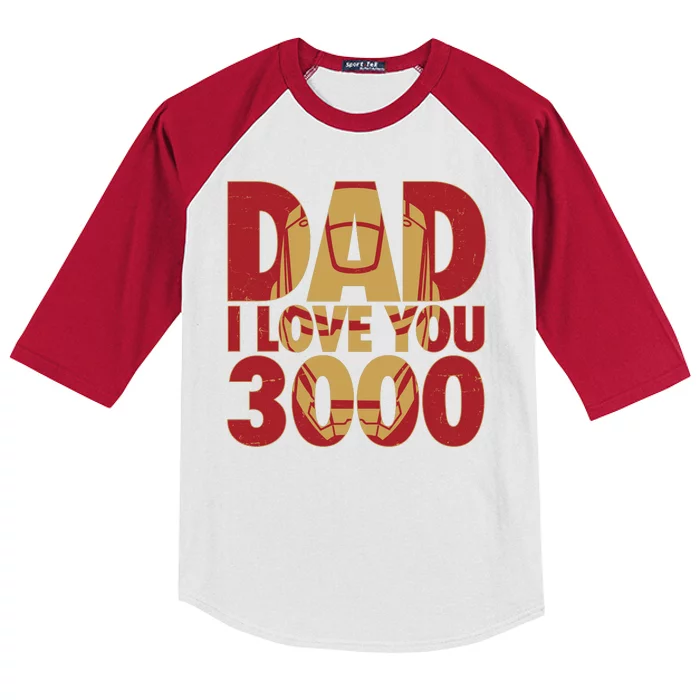 Dad I Love You 3000 Superhero Father's Day Kids Colorblock Raglan Jersey