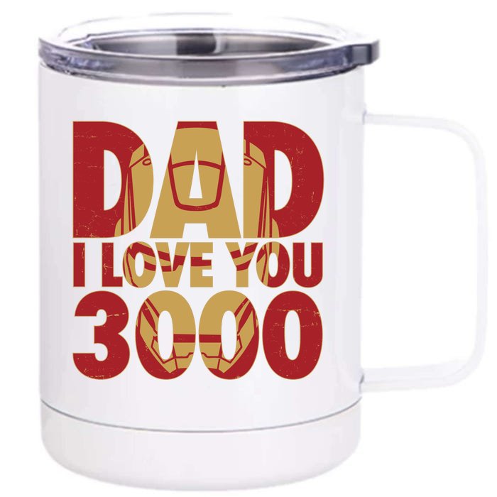 Dad I Love You 3000 Superhero Father's Day Front & Back 12oz Stainless Steel Tumbler Cup