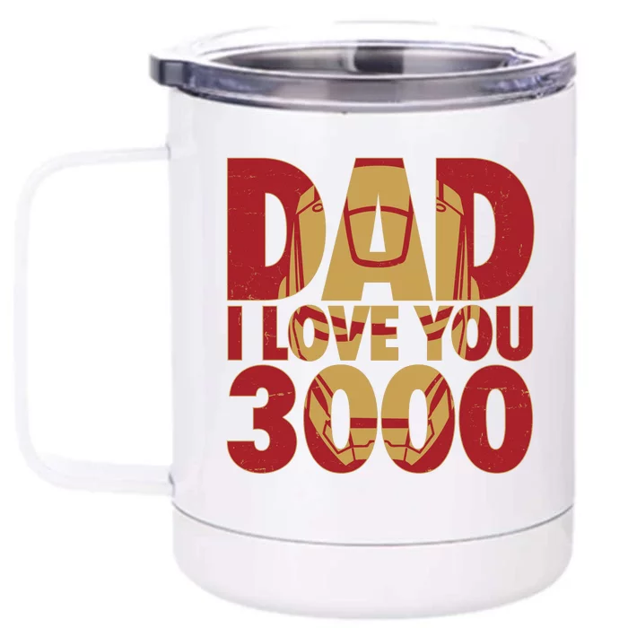 Dad I Love You 3000 Superhero Father's Day Front & Back 12oz Stainless Steel Tumbler Cup