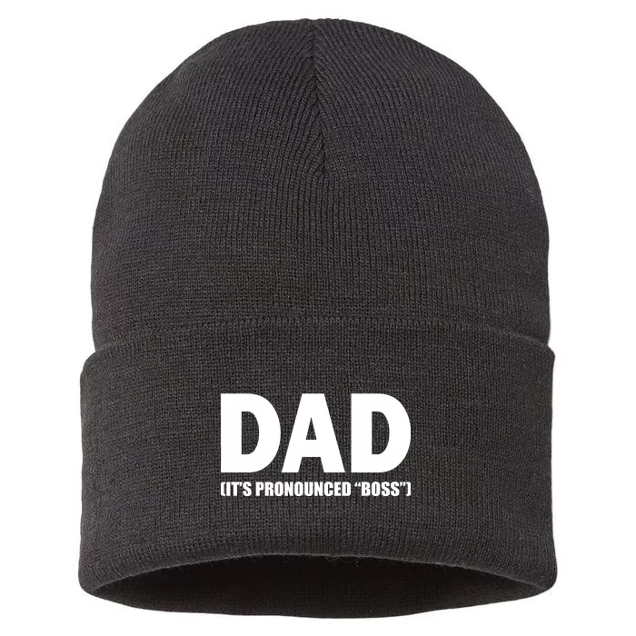 Dad It's Pronounced Boss Sustainable Knit Beanie