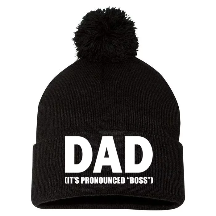 Dad It's Pronounced Boss Pom Pom 12in Knit Beanie