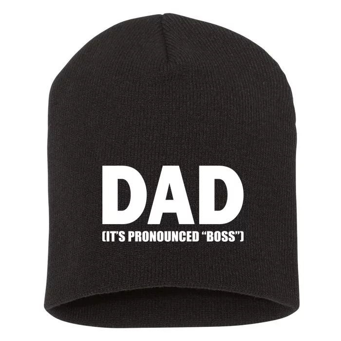 Dad It's Pronounced Boss Short Acrylic Beanie