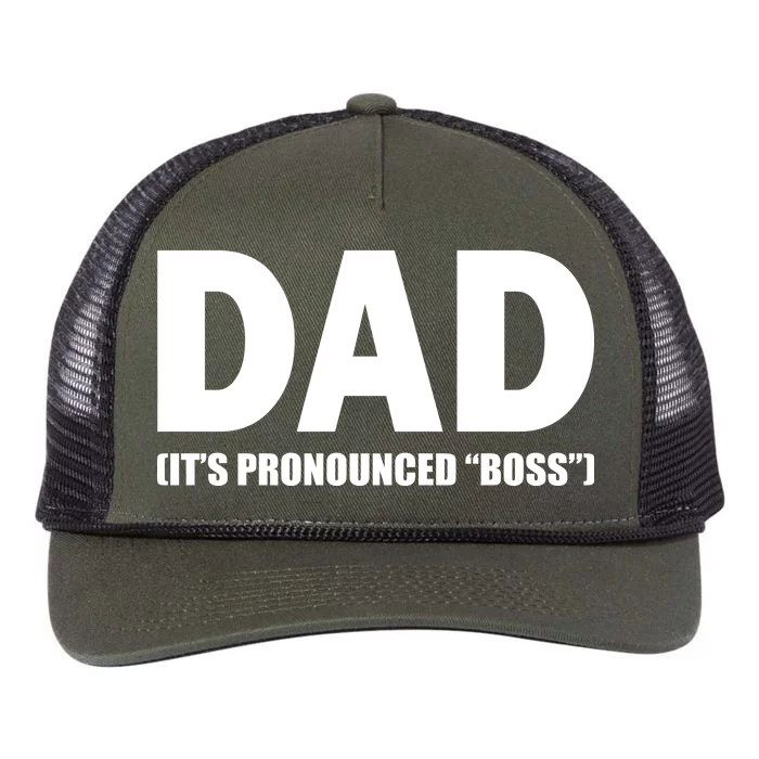 Dad It's Pronounced Boss Retro Rope Trucker Hat Cap