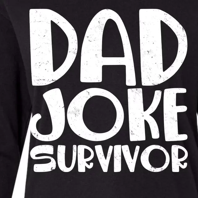 Dad Joke Survivor Womens Cotton Relaxed Long Sleeve T-Shirt