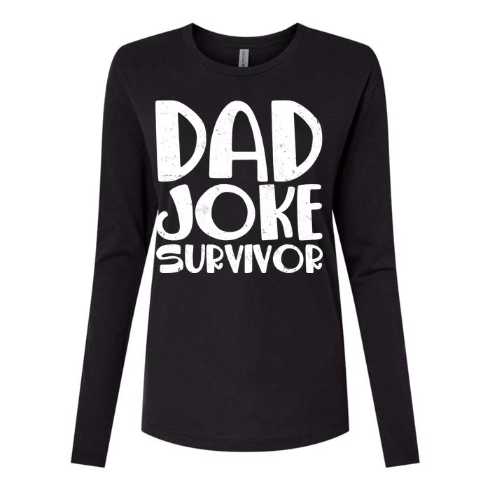 Dad Joke Survivor Womens Cotton Relaxed Long Sleeve T-Shirt