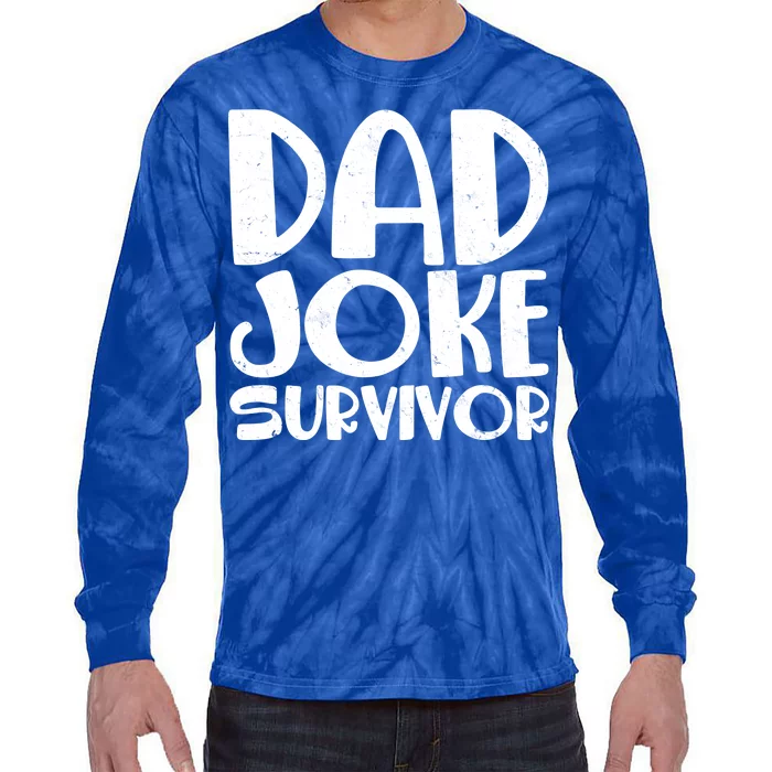 Dad Joke Survivor Tie-Dye Long Sleeve Shirt