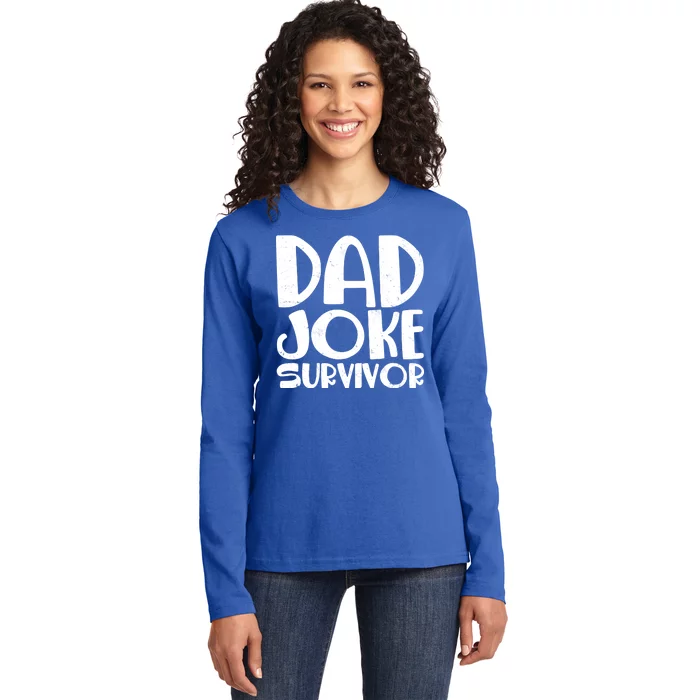 Dad Joke Survivor Ladies Long Sleeve Shirt