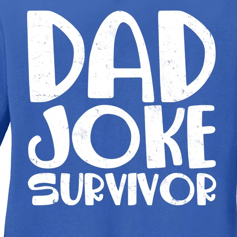 Dad Joke Survivor Ladies Long Sleeve Shirt