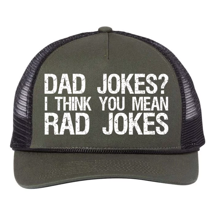 Dad Jokes? I Think You Mean Rad Jokes Retro Rope Trucker Hat Cap