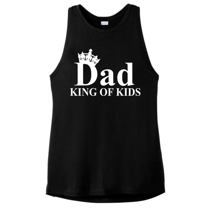 Dad King of Kids Ladies Tri-Blend Wicking Tank