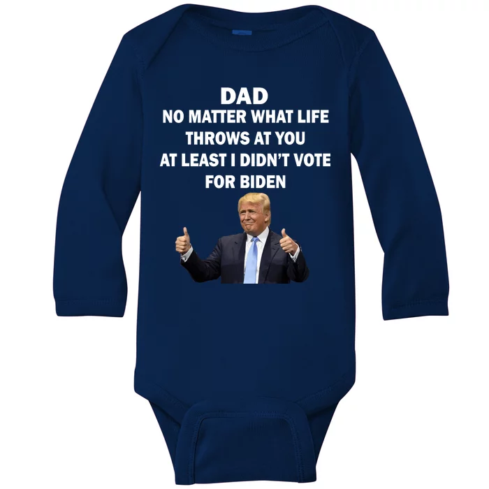 Dad Least I Didn't Vote Biden Funny Pro Republican Baby Long Sleeve Bodysuit