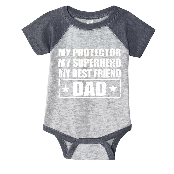 Dad My Protector My Superhero My Best Friend Infant Baby Jersey Bodysuit