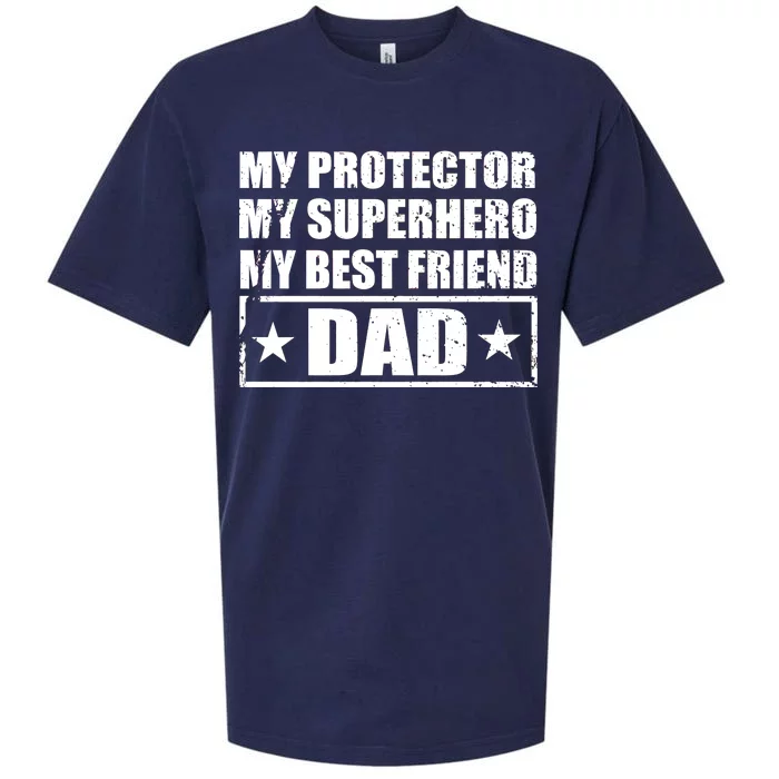 Dad My Protector My Superhero My Best Friend Sueded Cloud Jersey T-Shirt