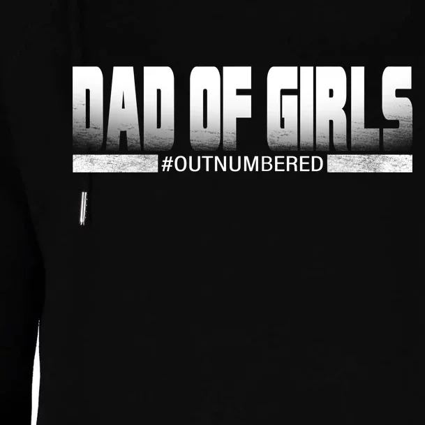 Dad Of Girls Outnumbered Funny Fathers Day Womens Funnel Neck Pullover Hood