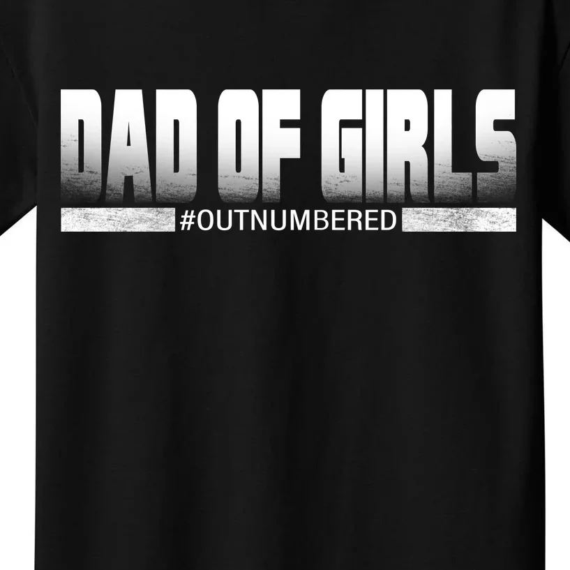 Dad Of Girls Outnumbered Funny Fathers Day Kids T-Shirt